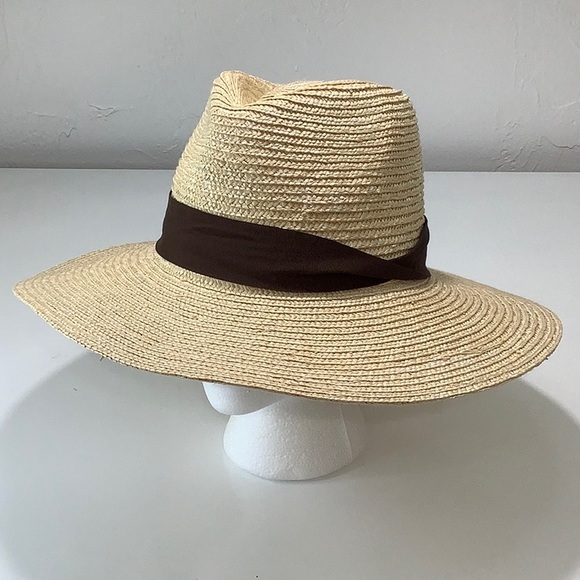 Brixton straw Fedora Sun brown band hat size XS NWT - Picture 6 of 16